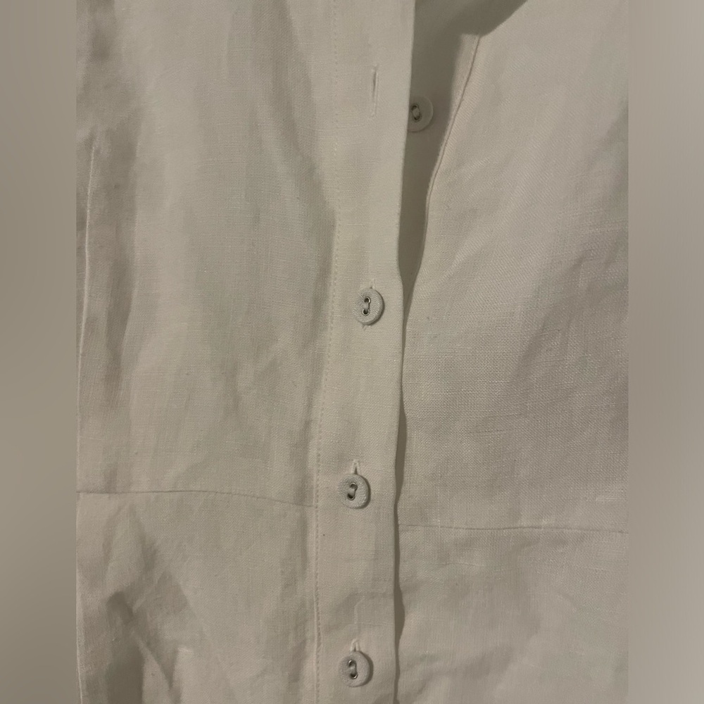 Sophie Rue Shirt Dress Womens Large White Short Sleeve Collared Button‎ Up NWT - Picture 7 of 9